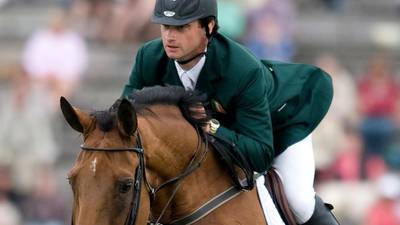 Denis Lynch drives off in new Land Rover he won at Belgian show