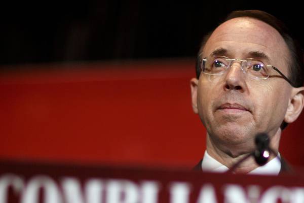 US deputy attorney general Rosenstein resigns