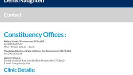 Naughten adds Eircodes to his constituency office addresses