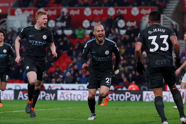 Silva on the double as Manchester City do it at Stoke