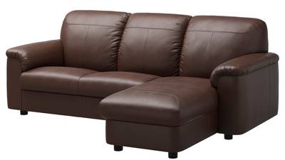 Every Dublin rental has a dark brown fake leather couch