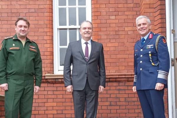 Coveney ‘surprised’ at ‘ill-judged’ photo of Defence Forces chief with Russian ambassador