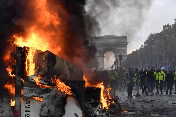 Macron condemns violence as protests continue