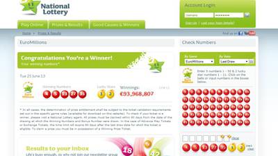 €94m winner contacts National Lottery to claim prize