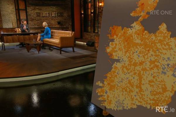 ‘Late Late Show’ criticised over ‘mutilated’ map of Ireland