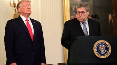 Trump calls for attorney general Barr to ‘clean house’ in justice department