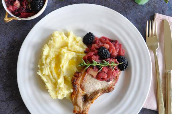 Pork chops with apple and blackberries worth foraging for
