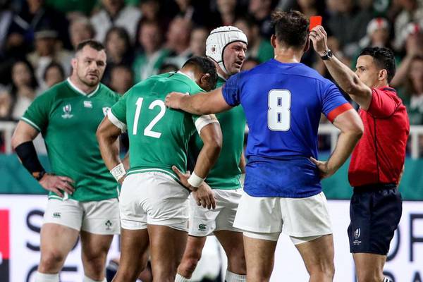 Rugby World Cup: Samoa defend Bundee Aki after Ireland centre sees red