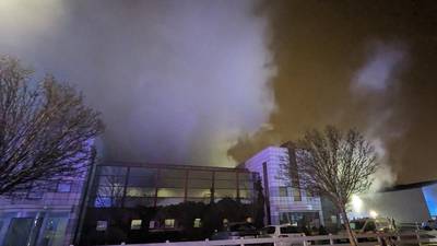 Five units of Dublin Fire Brigade attending blaze in Airways Industrial estate in Santry