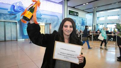 Dublin Airport celebrates  20 millionth passenger after ‘excellent’ year