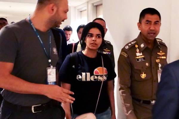 Saudi woman fleeing family temporarily admitted to Thailand