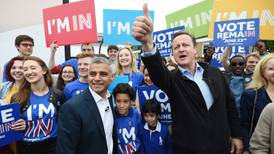 David Cameron unites with   Sadiq Khan in call to stay in EU