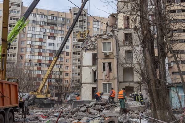 Rescue workers search through rubble after at least 10 people killed in Odesa in air strike