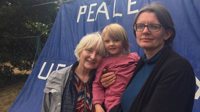 Three generations of Clare family protest at ‘climate criminal’ Trump