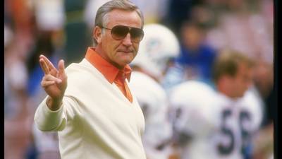 Don Shula, coach who led Dolphins to NFL’s only perfect season, dies aged 90