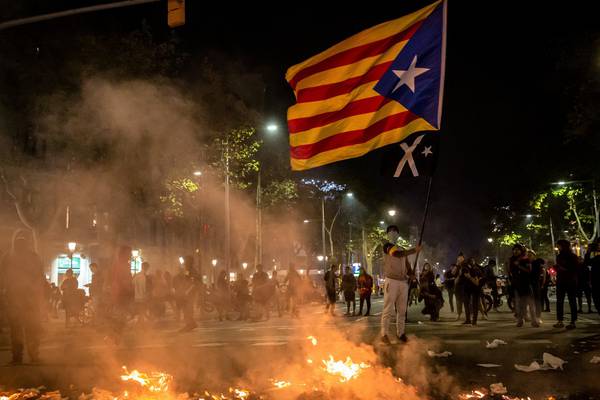 Clashes in Barcelona as Catalans protest sentences for leaders