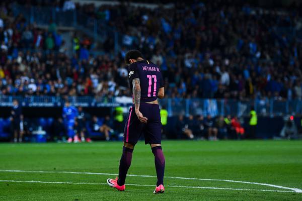 Barcelona slip up as Neymar sees red