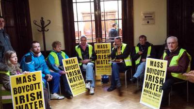 Anti water charge campaigners stage sit-in at Cork City Hall