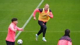 Erling Haaland trains for Manchester City ahead of Young Boys clash