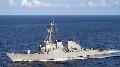 Protesters demonstrate against US warship’s Cork visit