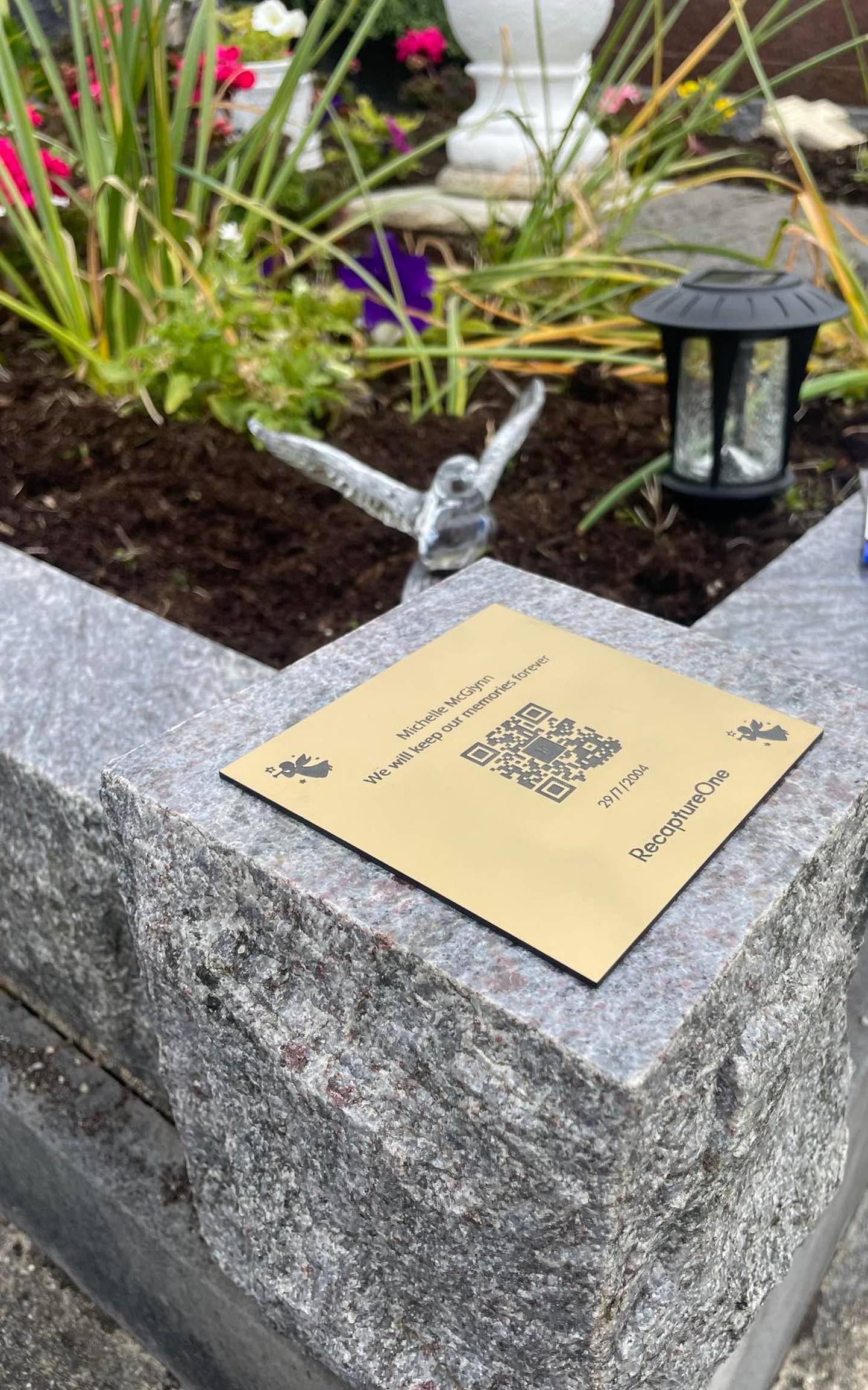 A gravestone plaque by RecaptureOne, one of the finalists at The Irish Times Innovation Awards 2023