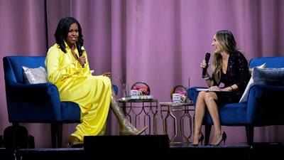 ‘Those some nice boots’: Michelle Obama’s thigh-high gold Balenciagas