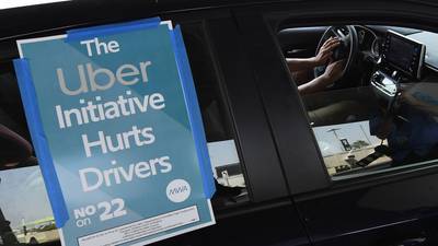 Uber and Lyft shares jump as California set to pass gig-worker ballot measure