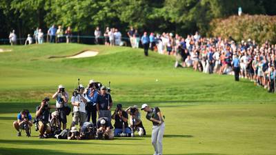 Rory McIlroy gets the rub of the green and the spectators at Wentworth