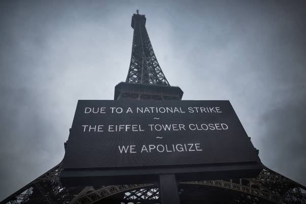 Cancel the proposal: No love for Eiffel Tower operators as strikes shut down symbol of Paris
