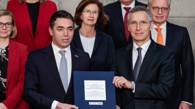 Macedonia signs Nato deal after ending name dispute with Greece