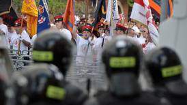 Orange Order parades: Missiles hurled as PSNI block march