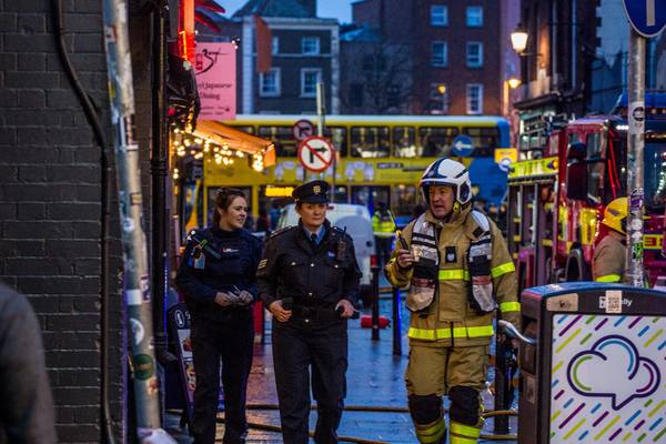 Fire sees section of Dublin’s Temple Bar area cordoned off