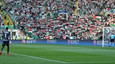 Celtic remove Palestinian flags left at Parkhead by supporters