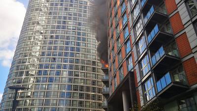 Fire breaks out at London apartment block with Grenfell-style panels