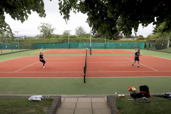 Socially distanced tennis returns to busy courts in Monkstown