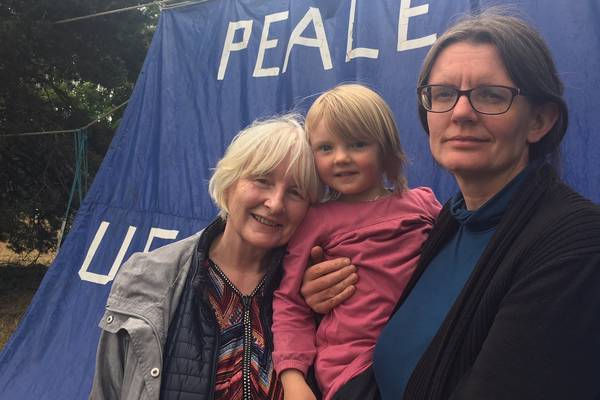 Three generations of Clare family protest at ‘climate criminal’ Trump