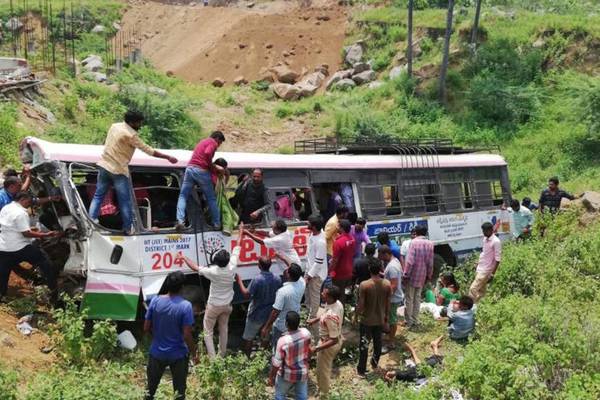 At least 55, including four children, killed after bus plunges off road in India