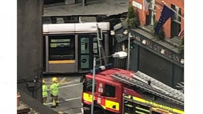 Luas tram, truck collide at north Dublin junction