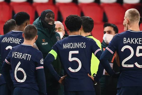 Players walk off in PSG-Istanbul match as official accused of racism