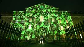 Green projections light up buildings in Dublin for St Patrick’s Day