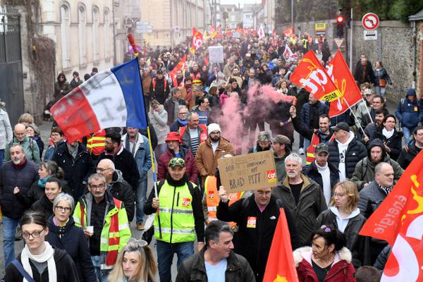 French protesters block train station and airport as pension reform backlash grows