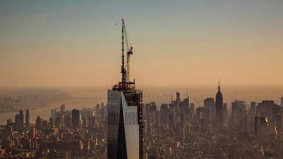Spire tops New York One World Trade Center