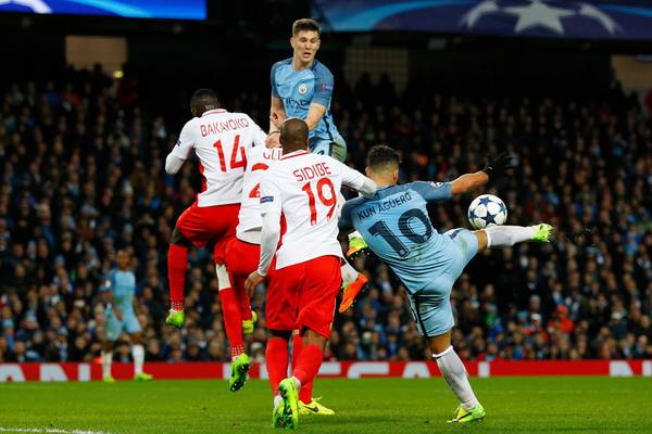 Manchester City edge Monaco  goalfest as defences marked absent