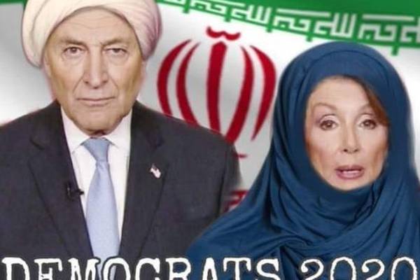 Donald Trump retweets fake image of Pelosi in front of Iranian flag