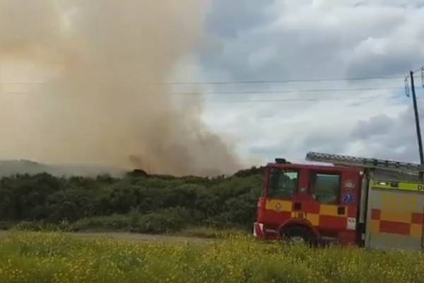 Large gorse fire near Kilternan leads to poor visibility on M50