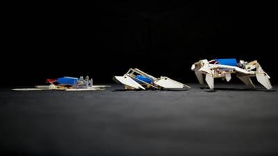 Origami self-assembling robot crawls off drawing board