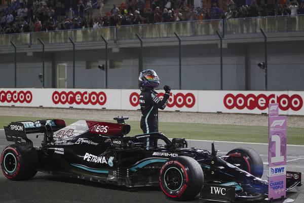 Lewis Hamilton takes a dominant pole in Qatar