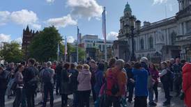 UK parliament suspension: protesters march in Belfast