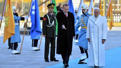 Pope’s Turkish visit  blighted by   Erdogan’s comments