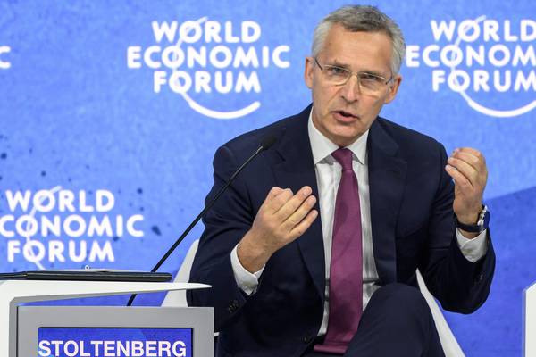 Nato head tells Davos elite that freedom more important than profit